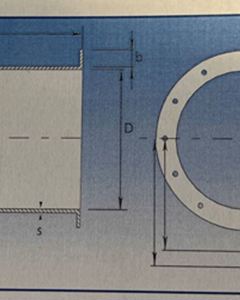 Pipe D450 - 0.2m, 2.0mm w/direct flange